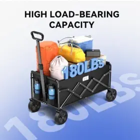 Tanstrider 707154871134 Collapsible Foldable Wagon Foldig With Wheel Heavy Duty 90l Black #2