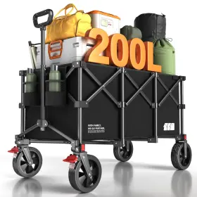 200l Tanstrider 707154871462 Collapsible Foldable Wagon Large Heavy Duty Cart With