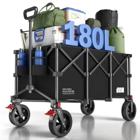 180l Tanstrider 717710382875 Collapsible Foldable Wagon Large Heavy Duty Cart With