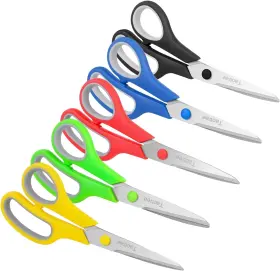 662953 Taotree Scissors For Office 8 Inch All Purpose 5-pack Assorted