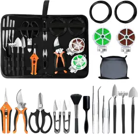 Taschyas 712145959920 Bonsai Tools Set 20 Pcs Gardening Succulent Tree Indoor Beginner Tool Kit Incl