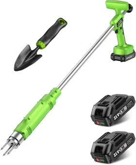 Taskstar 973692199137 Weed Puller Tool Electric Standup 21v Battery Powered 2x2000mah