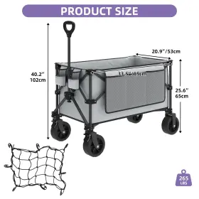Beyshkj01k Taus Foldable Outdoor Folding Wagon Utility Garden Cart W Iron Frame And Oxford Cloth