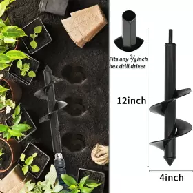 Tcbwfy 313035636602 Auger Drill Bit 4x12inch Garden Plant Flower Bulb Spiral Hole Rapid #2