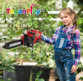 Teganplay 850016880338 Power Garden Tools Set For Kids Battery Operated Toy Leaf Blower Hedge Trimm #3