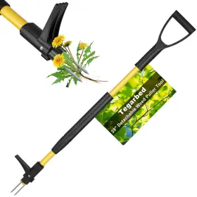 Hkty-ymq-002 Tegarbed 39 Inch Stand Up Weed Puller Tool - Heavy Duty Detachable 3-claw Weeder With Ergo