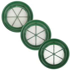 Tx-0050 Terrax 3 Pc Green Plastic Gold Sifting Pan Classifier Stackable Size 1/2 1/4 1/8