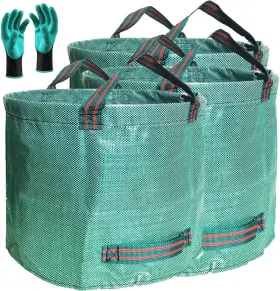 Tespher 190835704041 Professional 3-pack 80 Gallon Lawn Garden Bags D26 H33 Inch Reusable Yard