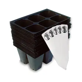 B06zy648gc The Hydroponic City Sg Us Seed Starter Trays 144 Cells 24 - 6 Per Tray Plant Stakes