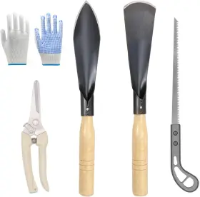 Dscd-001 Thoky Garden Tool Set Outdoor Planting Pruning Tools Small Shovel Wood Color