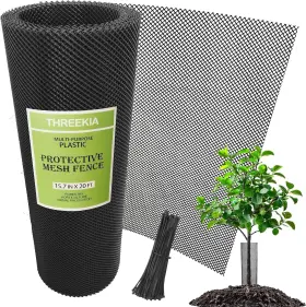 Xhy-20 Threekia 20 Ft Tree Trunk Protector Guard 450g/ Hdpe Guards 20ft X15.7ft Black