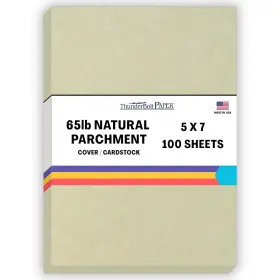 B01d9muwrq Thunderbolt Paper 100 Natural Parchment 65lb Cover Sheets 5 X 7 Inches Cardstock Weight Colo