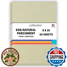 B01j2fviju Thunderbolt Paper 50 Natural Parchment 65lb Cover Sheets 8 Inch X 10 8x10 Inches Photo Pictur