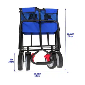 Qd-ydw2-295 Tidoin 4-wheels Garden Cart 46.4 Inch X 40.55 D-grip Handle Pneumatic Tires Blue #3