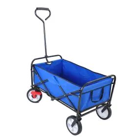Qd-ydw2-295 Tidoin 4-wheels Garden Cart 46.4 Inch X 40.55 D-grip Handle Pneumatic Tires Blue