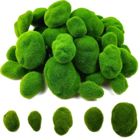 Amr-50 Tihood 50 Pcs 5 Size Artificial Moss Rocks Decorative Green