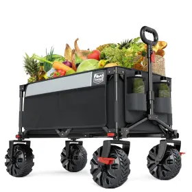 Timber Ridge 21727b-gy Collapsible Wagon Utility Folding Cart Heavy Duty All Terrain Wh