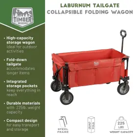Timber Ridge 844093043724 Tailgate Collapsible Folding Wagon Cart Heavy Duty Utility Push Pull Beach W #2