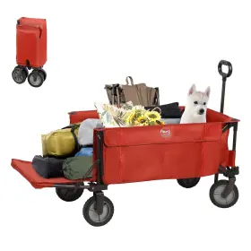 Timber Ridge 844093043724 Tailgate Collapsible Folding Wagon Cart Heavy Duty Utility Push Pull Beach W