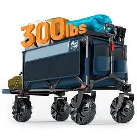 Timber Ridge 844093046008 47 Inch Extra Long Collapsible Folding Wagon With Tailgate 300lbs Heavy Duty Bea