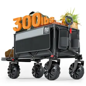 Timber Ridge 844093046015 47 Inch Extra Long Collapsible Folding Wagon With Tailgate 300lbs H