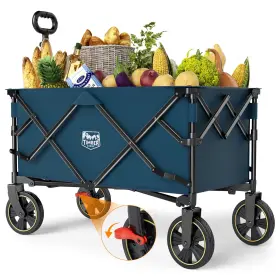 200l Timber Ridge 844093046640 Collapsible Wagon Cart With Brakes Large Capacity Compact Portable Easy To