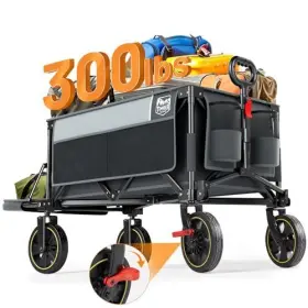 Timber Ridge 844093074896 49 Inch Extra Long Collapsible Folding Wagon With Tailgate And Brake