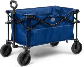 Tr-21830-blue Timber Ridge Folding Collapsible Wagon Utility Push Pull Beach All-terrain Blue