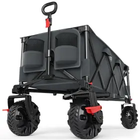 Tr-21851-1-krgy Timber Ridge 51.2in Extend Collapsible Wagon Utility Cart Allterrain Wheels Grey Heavyduty