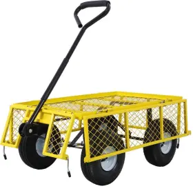 199891465 Tiramisubest Garden Carts 22 Inch Hx18 Wx34 D Shock-absorbing Bumper 38-lb Yellow #3