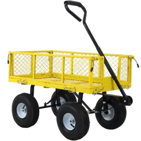 199891465 Tiramisubest Garden Carts 22 Inch Hx18 Wx34 D Shock-absorbing Bumper 38-lb Yellow