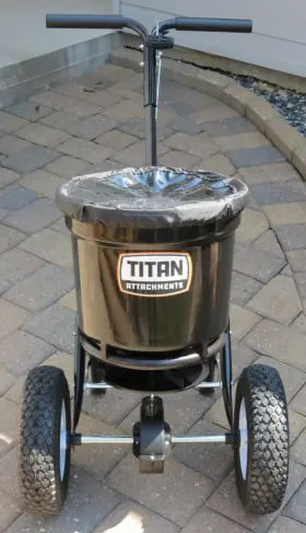 Ths50 Titan Attachments Outdoors 50 Lb. Professional Fertilizer Push Broadcast Spreader Preloved