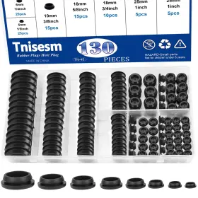 130pcs-8 Tnisesm Tn-45 130pcs 8 Sizes Black Rubber Size 1/5 Inch -1 -130pcs