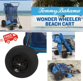 Tommy Bahama 313028133118 Beach Balloon Tires Cart Oversized Mesh Storage