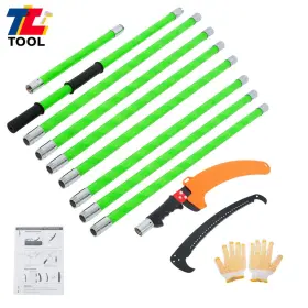 Tl6570114 Tool Library 30 Feet Tree Pole Pruner Manual Branch Trimmer With Lightweight 9 Handles Green