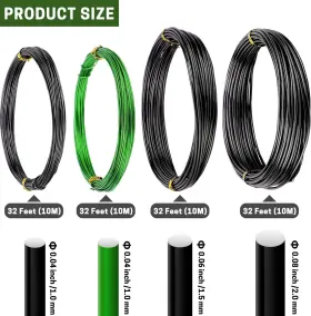 4332682973 Tools Bonsai Training Wire 4 Set - Total 128 Feet 32 Each Size 3 1.0mm #2