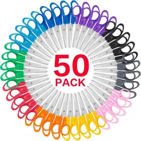 Tb-jd-50p Tooybing 50 Pack Kids Scissors 5 Inch Bulk For School Blunt Tip 10color