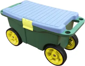 Ag594b Torin Garden Cart Scooter And Seat Stool With Green/blue/black