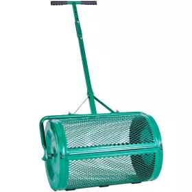 Tosulte 711181296426 24 Inch Powder Coated Steel Green Garden Compost Spreader 4 Height Adjustable Han