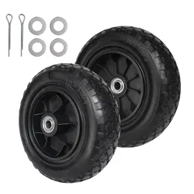 Tpxqwl 699838198647 3.00-4 Flat Free Tire And Wheel Assembly 10 Inch For Hand Trucks Carts 2-pack