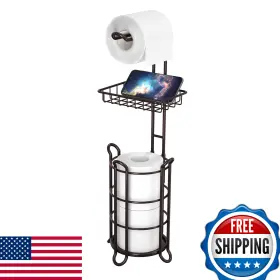 B0919k8qcf Treelen Toilet Paper Holder Stand Tissue Roll Dispenser With Shelf For Bathroom St