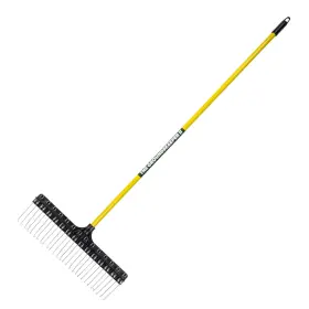 Gk102r Trg Inc Rake 55-inch Lightweight Fiberglass Handle 21-inch Head Durable Steel Tines