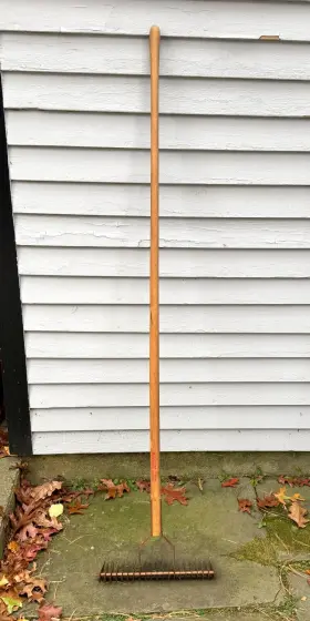 16-tine True Temper M-220 Rare Thatch Rake M220 Thatching Steel 60 Inch L Hardwood Handle