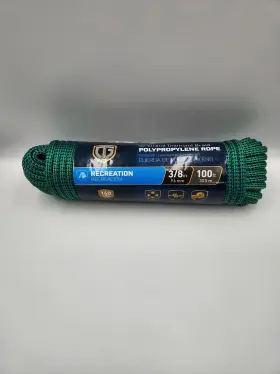 231481 True Value Recreation Tv 3/8 Inch X 100 Ft Polypropylene Rope Green Black Blue160lb C8