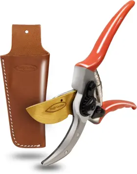 Truly Garden 794811291626 Hand Pruners With Leather Sheath. These 8.5 Inch Bypass Pruning Shears Pruner