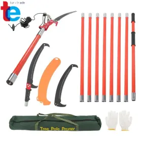 Tr110160 Turitrade 30ft Trimmer Tree Branch Garden Tools Loppers Hand Pole Saws 9 Handles Orange-red Tr110160 Turitrade 30ft Trimmer Tree Branch Garden Tools Loppers Hand Pole Saws 9 Handles Orange-red