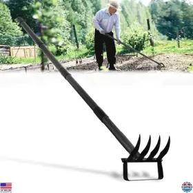 4ccc-msh-4j Twinkletool Dqk 2-in-1 Stirrup Hoe And 4-tine Cultivator 62.6 Inch Adjustable Handle
