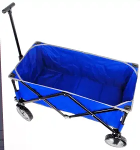 S-21433blu U-line Uline Foldable Blue Utility Pull Wagon With Rubber Wheels New