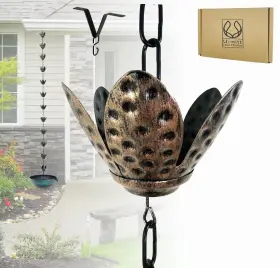 5227 U-nitt Rain Chain Water Collection For Gutters Rainwater Catcher And Diverter