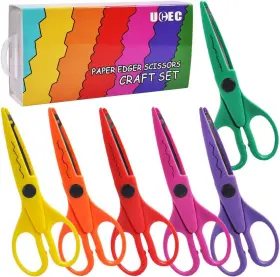 00064 Ucec Craft Scissors - Decorative Edge 6 Pack Extended Pattern Style 3